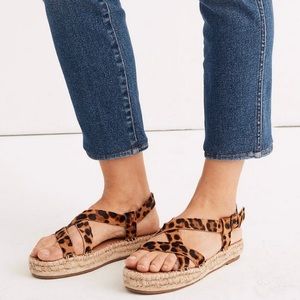 NEW Madewell Leopard Espadrille Sandals